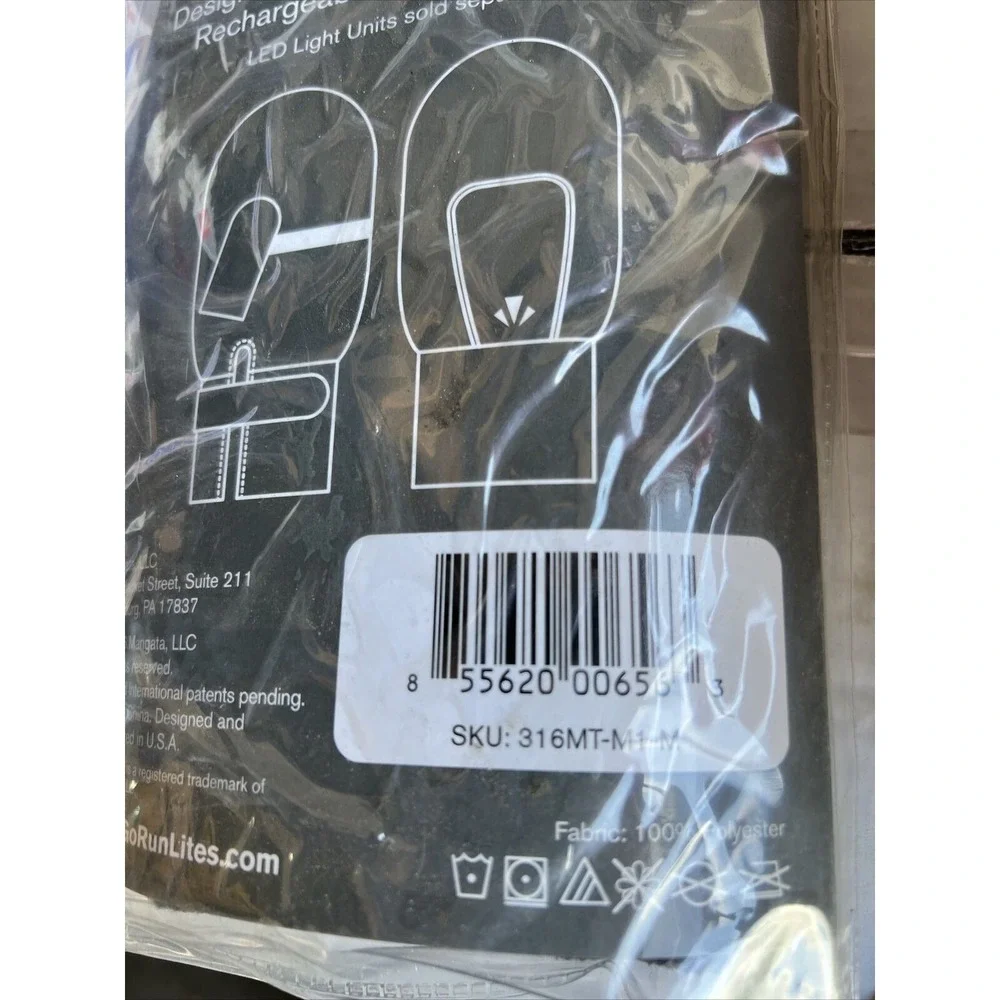 runLites Mittens Black Running Fleece Gloves size Small with battery